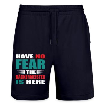 Have no Fear the Bäckermeister is here Outfit - Stanley/Stella Unisex Bio Joggingshorts Trainer  - Dark navy - Vorne - Nik (191cm) & Marisol (170cm)