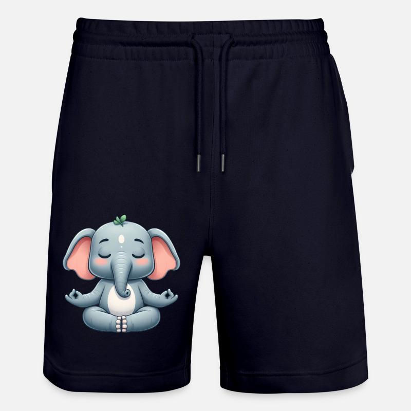 Relaxation bouddhiste Elephant Yoga - Short de jogging bio TRAINER Stanley/Stella unisexe - marine foncé