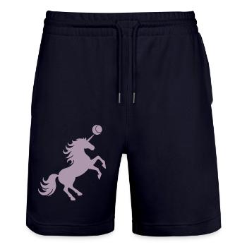 Licorne Joueur De Tennis Balle De Tennis Silhouette - Short de jogging bio TRAINER Stanley/Stella unisexe - marine foncé - Devant - Nik (191cm) & Marisol (170cm)