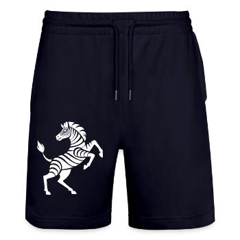 Sabots de zèbre haute œuvre d’art silhouette - Short de jogging bio TRAINER Stanley/Stella unisexe - marine foncé - Devant - Nik (191cm) & Marisol (170cm)