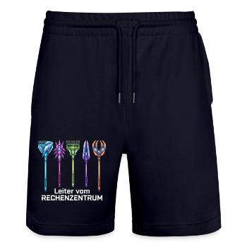Rechenzentrum Gärtner Garten Gartenarbeit - Stanley/Stella Unisex Bio Joggingshorts Trainer  - Dark navy - Vorne - Nik (191cm) & Marisol (170cm)