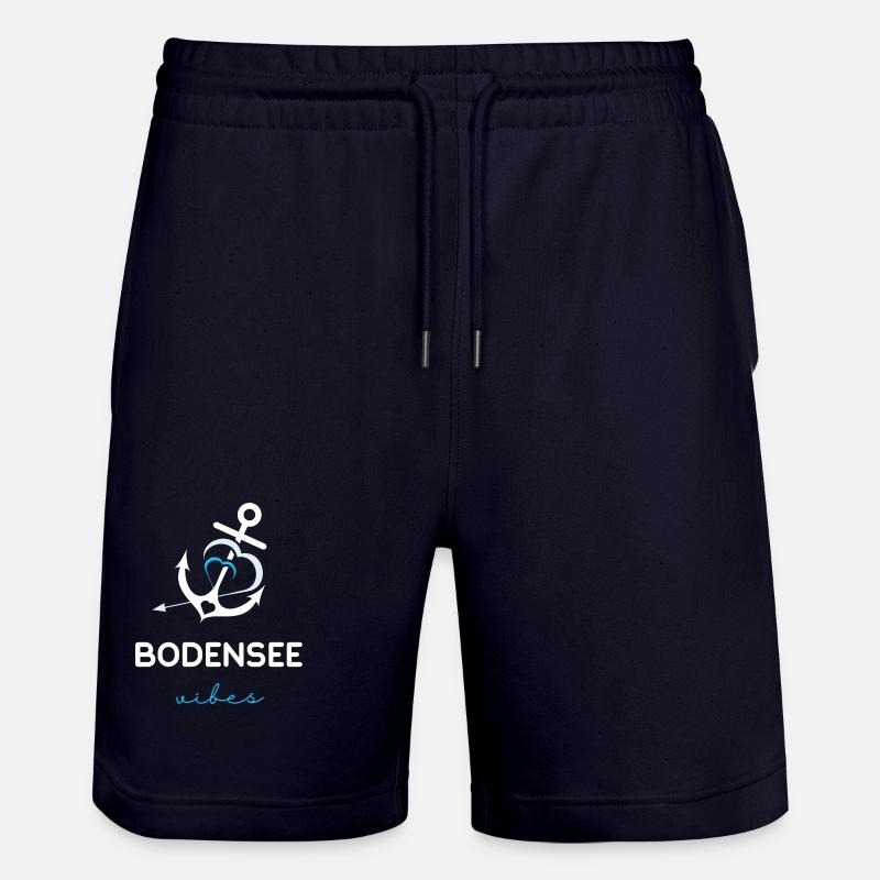 Bodensee Vibes - White Blue - Stanley/Stella Unisex Bio Joggingshorts Trainer  - Dark navy