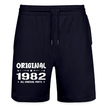 Né en 1982, Cadeau Anniversaire 1982 Original 1982 - Short de jogging bio TRAINER Stanley/Stella unisexe - marine foncé - Devant - Nik (191cm) & Marisol (170cm)
