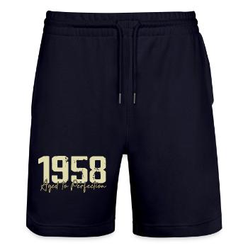 Original 1958 Rétro 1958 Cadeau d’anniversaire 1958 - Short de jogging bio TRAINER Stanley/Stella unisexe - marine foncé - Devant - Nik (191cm) & Marisol (170cm)