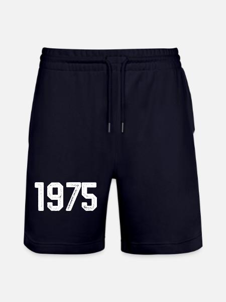 1975 Vintage Born Vintage 1975 Birthday 1975 - Stanley/Stella Trainer Unisex Organic Jogging Shorts - dark navy