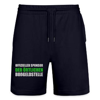 Offizieller Sponsor der Örtlichen Bußgeldstelle - Stanley/Stella Unisex Bio Joggingshorts Trainer  - Dark navy - Vorne - Nik (191cm) & Marisol (170cm)