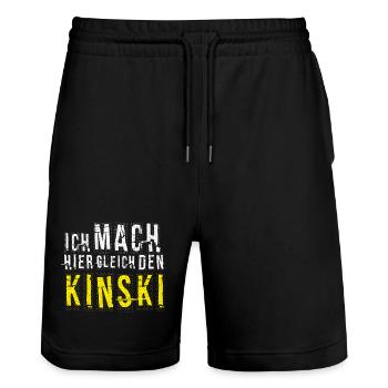 Schlechte Laune - Ausrasten - Lustiger Spruch - Stanley/Stella Unisex Bio Joggingshorts Trainer  - Schwarz - Vorne - Nik (191cm) & Marisol (170cm)