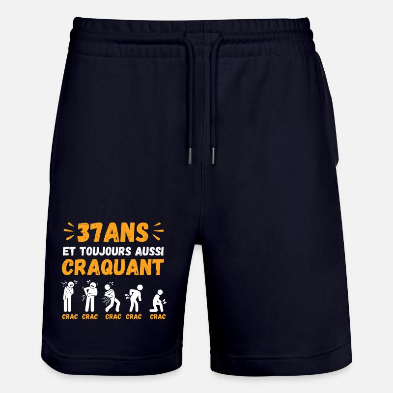 37 Ans Toujours Aussi Craquant Humour Crac - Short de jogging bio TRAINER Stanley/Stella unisexe - marine foncé