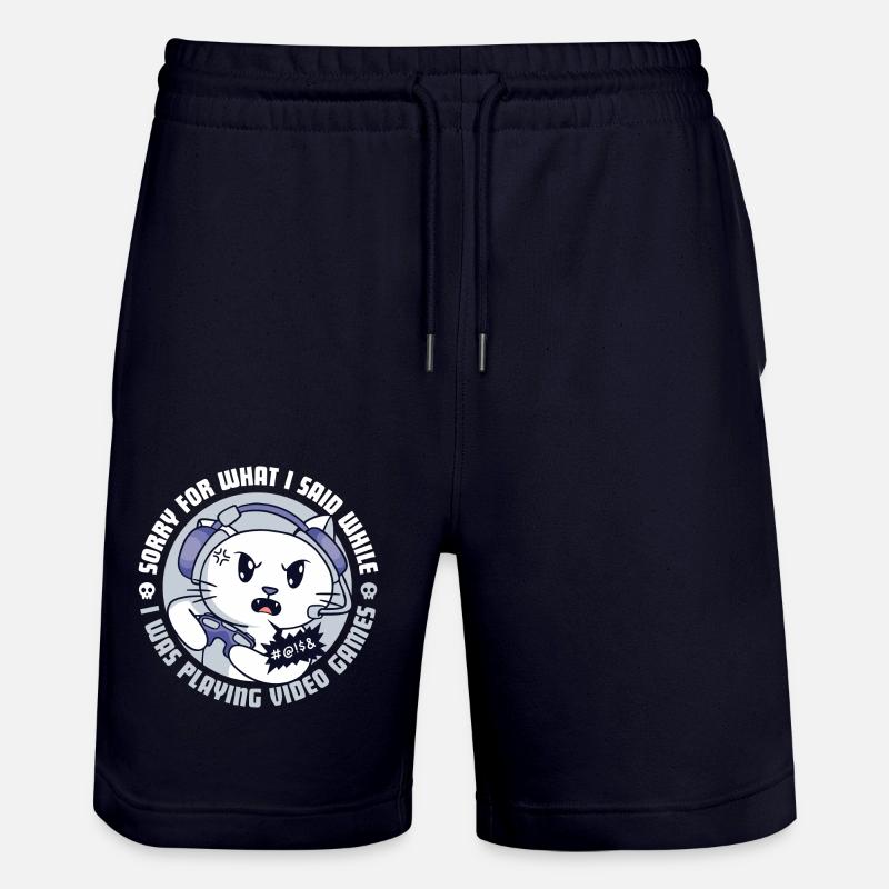 Chat gamer en colère - Short de jogging bio TRAINER Stanley/Stella unisexe - marine foncé