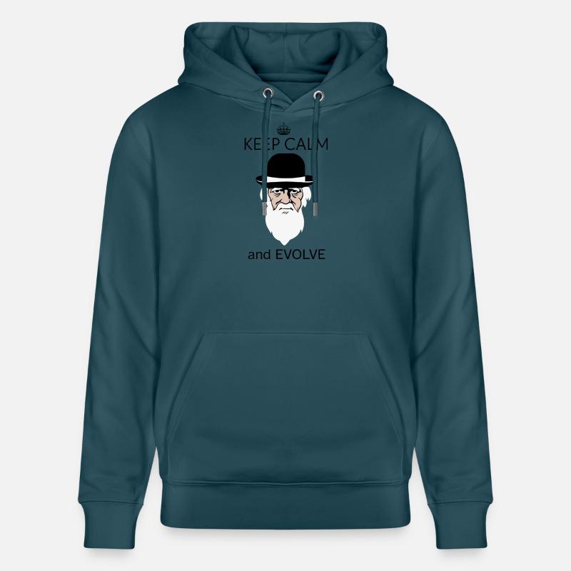 Darwin Keep Calm and evolve - Sweat à capuche bio CRUISER Stanley/Stella Unisexe - bleu pétrole foncé