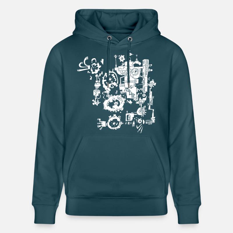 rusty machine - Stanley/Stella Unisex Bio-Hoodie CRUISER  - Dunkles Petrol