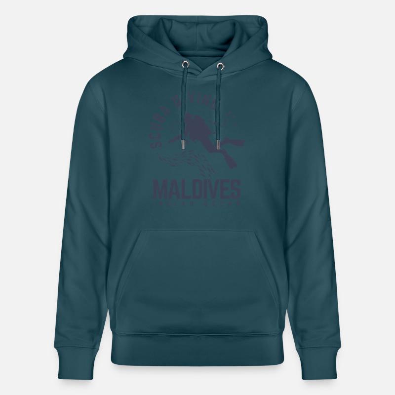 Conception de plongée aux Maldives Océan Indien - Sweat à capuche bio CRUISER Stanley/Stella Unisexe - bleu pétrole foncé