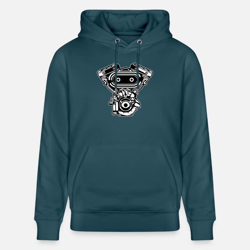 Motorcycle Engine / Engine 02_black - Stanley/Stella CRUISER Unisex Organic Hoodie - stargazer