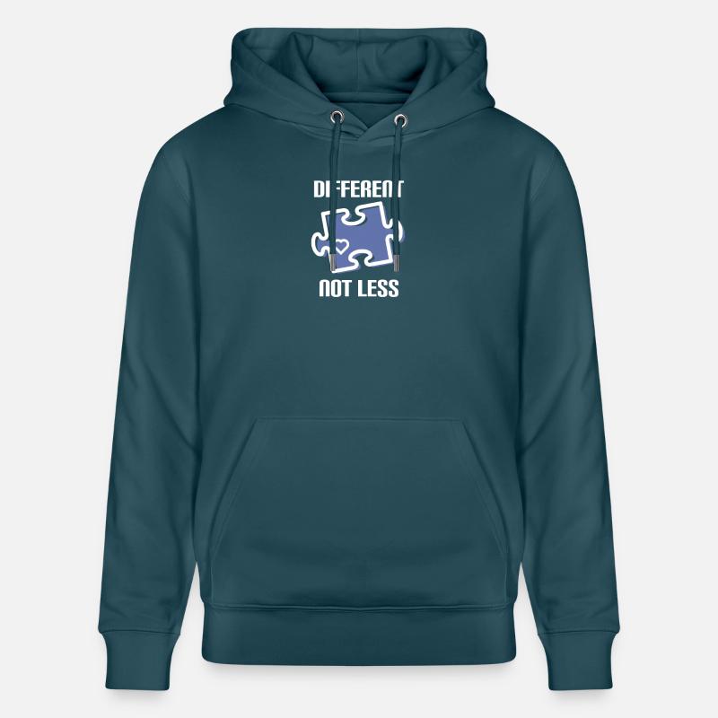 DIFFERENT - NOT LESS ! AUTISME - Sweat à capuche bio CRUISER Stanley/Stella Unisexe - bleu pétrole foncé