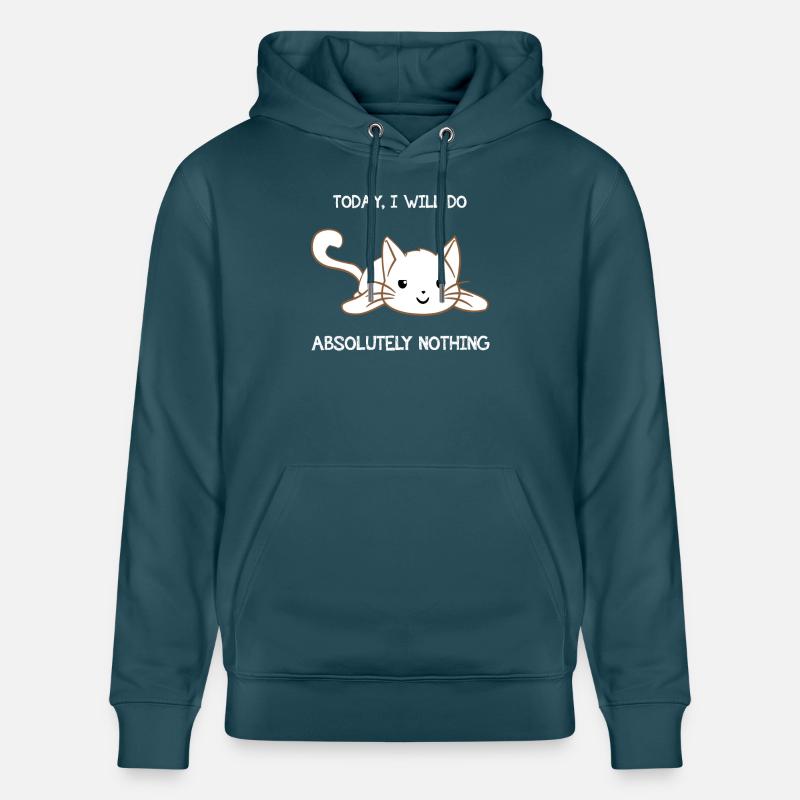Chat - chats T-shirt - chats - lazybones - Sweat à capuche bio CRUISER Stanley/Stella Unisexe - bleu pétrole foncé