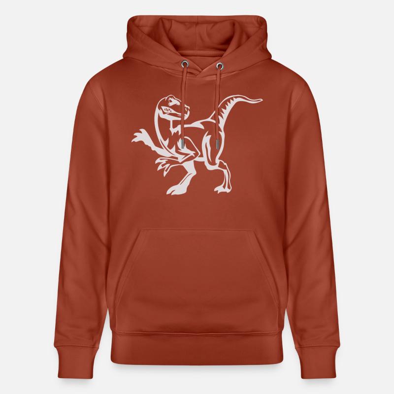 Cadeau de dinosaure Raptor - Sweat à capuche bio CRUISER Stanley/Stella Unisexe - terracotta