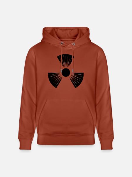 atom symbol radioaktivt atom tegn fare otte - Stanley/Stella CRUISER økologisk unisex-hoodie - terrakotta
