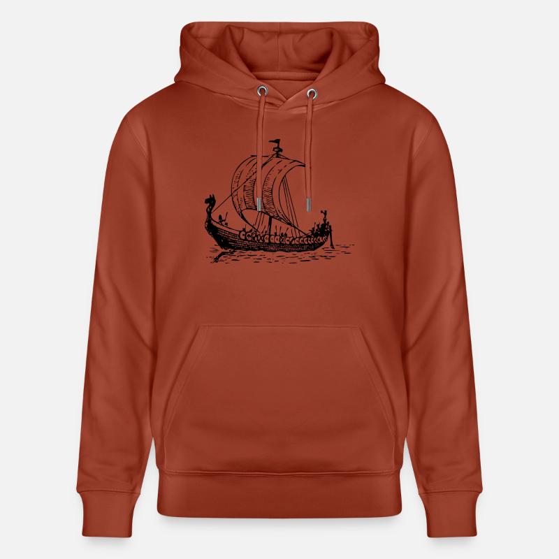 vikings Wickinger guerrier vikingboat boot10 - Sweat à capuche bio CRUISER Stanley/Stella Unisexe - terracotta