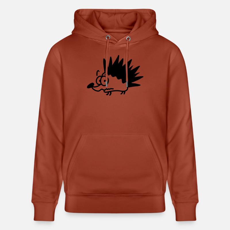ängstlicher Igel - line - Stanley/Stella Unisex Bio-Hoodie CRUISER  - Terrakotta