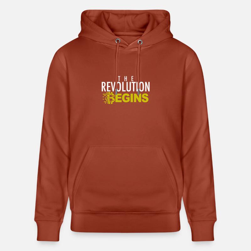 LA RÉVOLUTION COMMENCE - Bitcoin crypto-monnaie - Sweat à capuche bio CRUISER Stanley/Stella Unisexe - terracotta