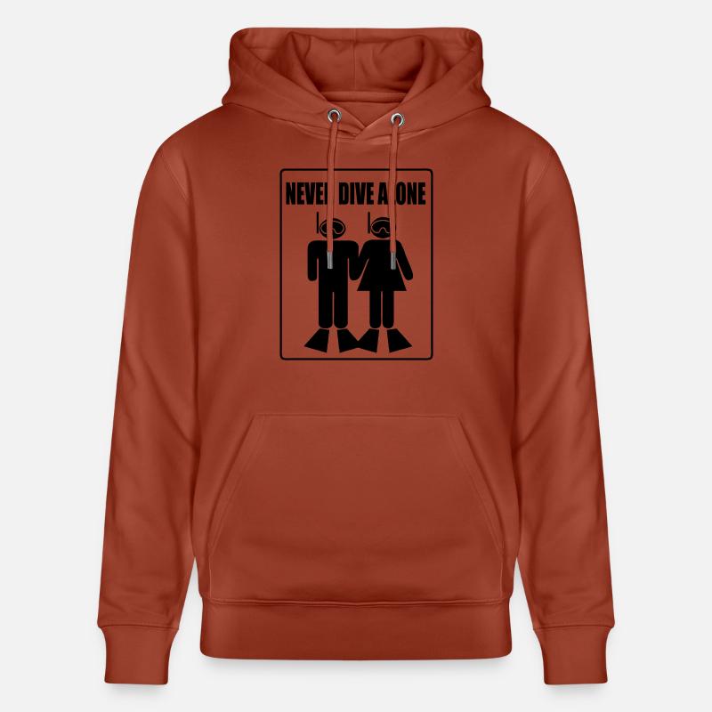 Never Dive Alone - Sweat à capuche bio CRUISER Stanley/Stella Unisexe - terracotta