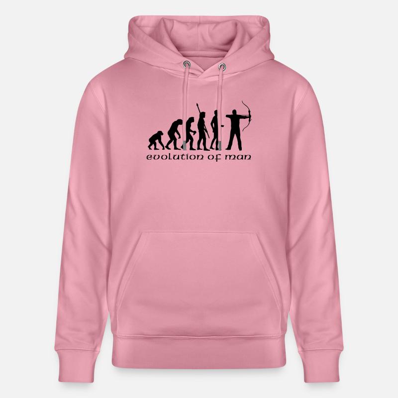evolution_bogenschiessen_b - Stanley/Stella Unisex Bio-Hoodie CRUISER  - Lila Traum