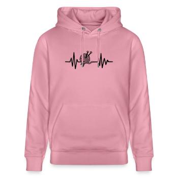 Stricken - Stanley/Stella Unisex Bio-Hoodie CRUISER  - Lila Traum - Vorne - Alina (178cm) & Michal (187cm)