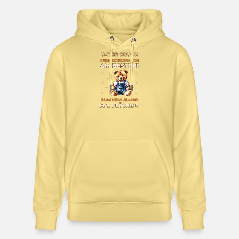 Squeeze Me Teddy - Aquarelle Design - Sweat à capuche bio CRUISER Stanley/Stella Unisexe - jaune viva