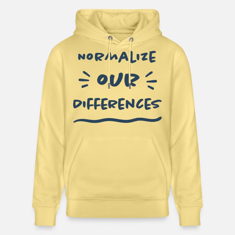 Normalize our Differences - Inclusion - Stanley/Stella CRUISER Unisex Organic Hoodie - viva yellow