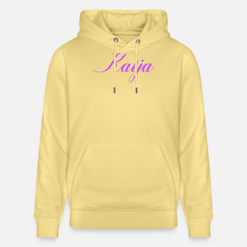 Name Katja im Lavendel Script - Stanley/Stella Unisex Bio-Hoodie CRUISER  - Gelb Viva 