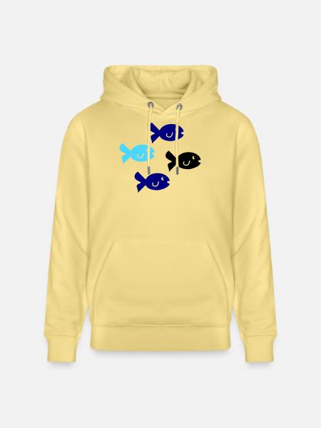 Pisces Silhouette - Stanley/Stella CRUISER Unisex Organic Hoodie - viva yellow 