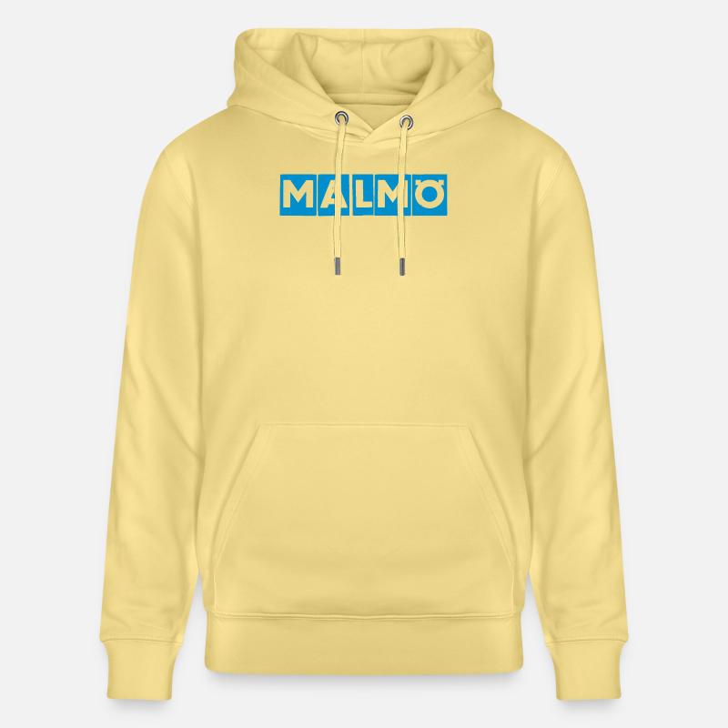 Malmö – Conception de texte bleu - Sweat à capuche bio CRUISER Stanley/Stella Unisexe - jaune viva 