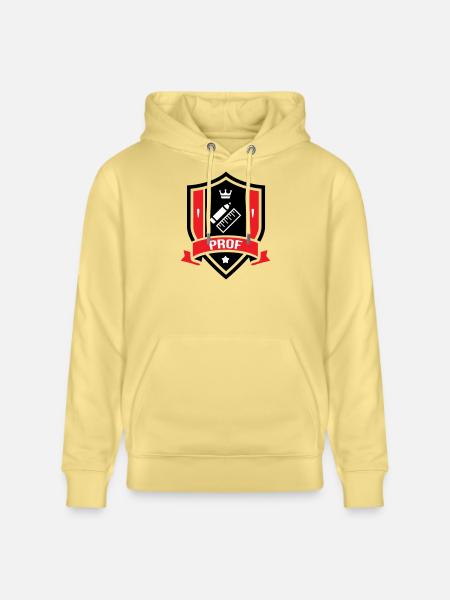 Akademisches Wappen Professor Couronne - Stanley/Stella Unisex Bio-Hoodie CRUISER  - Gelb Viva 
