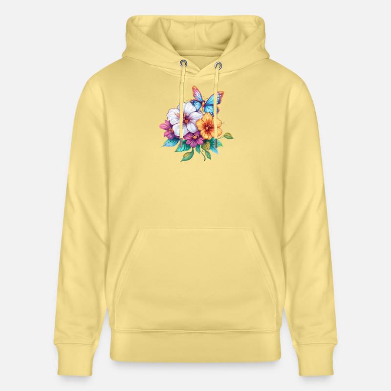Bouquet avec papillon - Sweat à capuche bio CRUISER Stanley/Stella Unisexe - jaune viva 