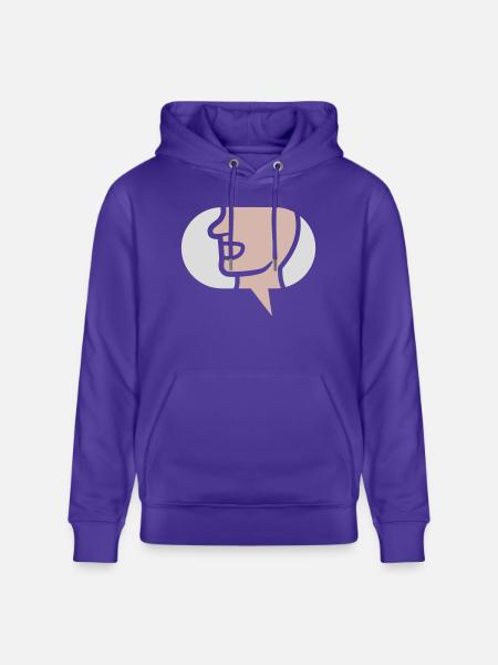 Chat Simple Symbol Speech Bubble - Stanley/Stella CRUISER Unisex Organic Hoodie - purple love