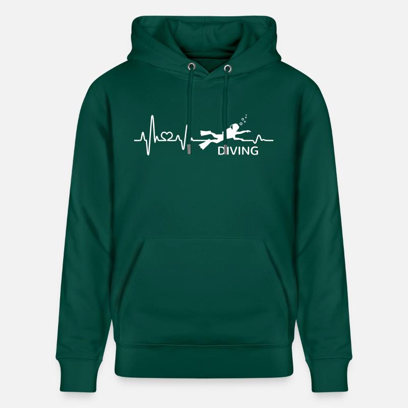 Diver Heartbeat Dive Pulse Diver - Sweat à capuche bio CRUISER Stanley/Stella Unisexe - forêt