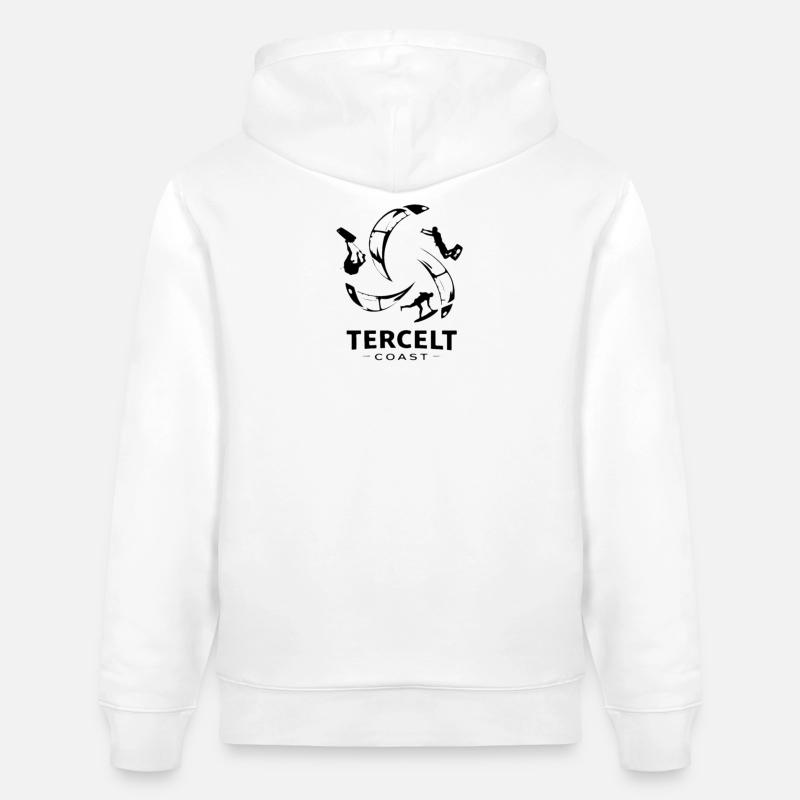 TERCELT Coast élégance marine et celte - Sweat à capuche bio CRUISER Stanley/Stella Unisexe - blanc