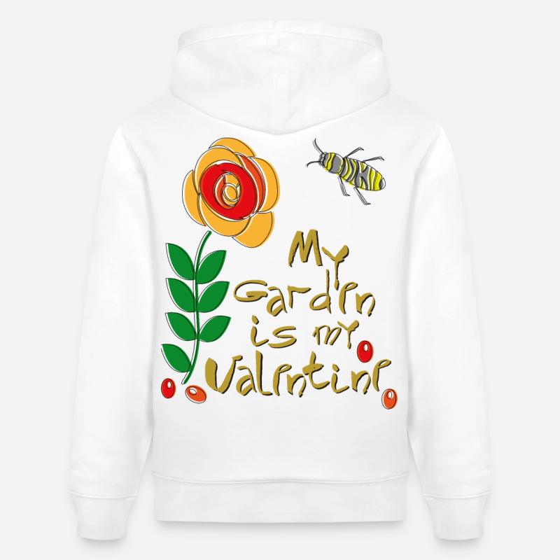 mon jardin est mon Valentin - Sweat à capuche bio CRUISER Stanley/Stella Unisexe - blanc