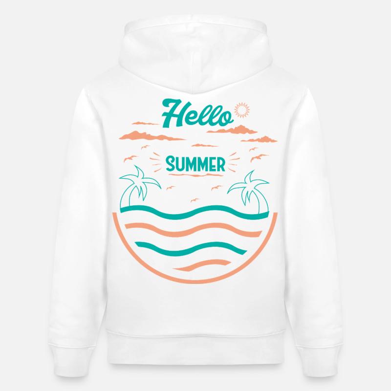 Conception de plage de palmiers d’été - Sweat à capuche bio CRUISER Stanley/Stella Unisexe - blanc
