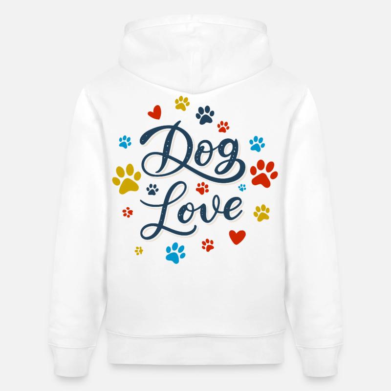 Amour des Chiens Script - Sweat à capuche bio CRUISER Stanley/Stella Unisexe - blanc