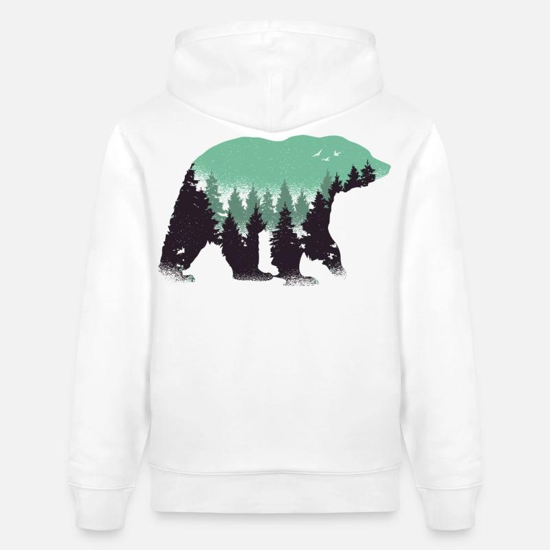 Bär Wald Natur - Stanley/Stella Unisex Bio-Hoodie CRUISER  - Weiß