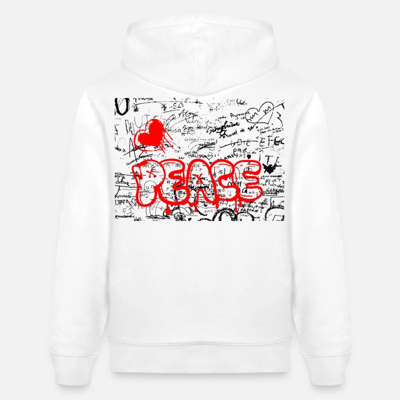 Pense Graffiti Herz Rot - Stanley/Stella Unisex Bio-Hoodie CRUISER - Weiß