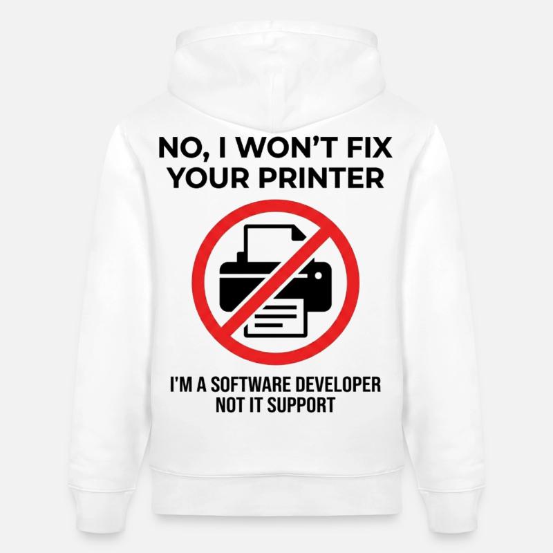 Programmierer: kein IT-Support - Stanley/Stella Unisex Bio-Hoodie CRUISER - Weiß