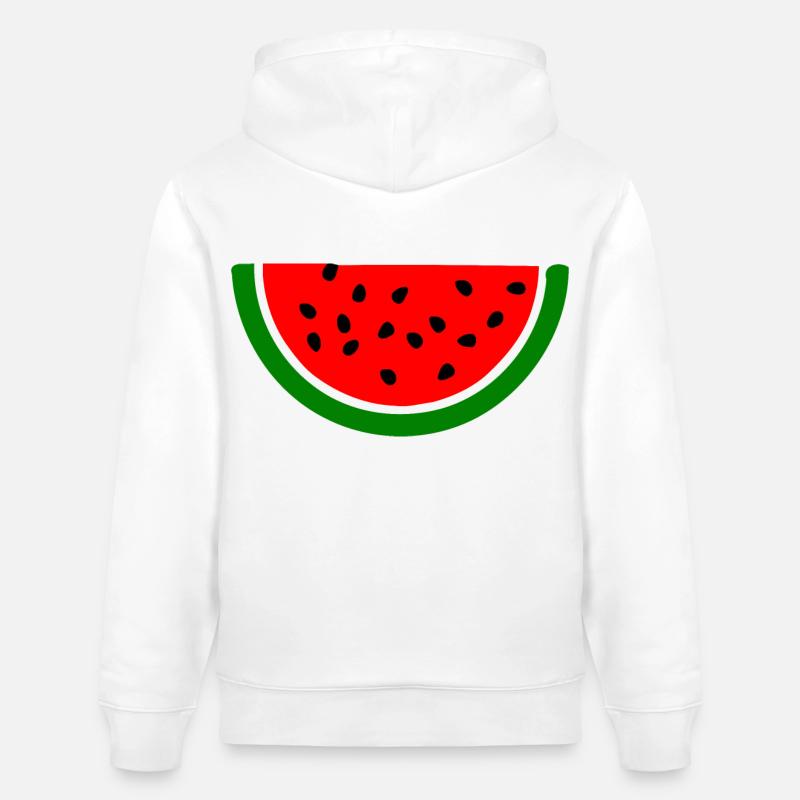 Melon pastèque - Sweat à capuche bio CRUISER Stanley/Stella Unisexe - blanc