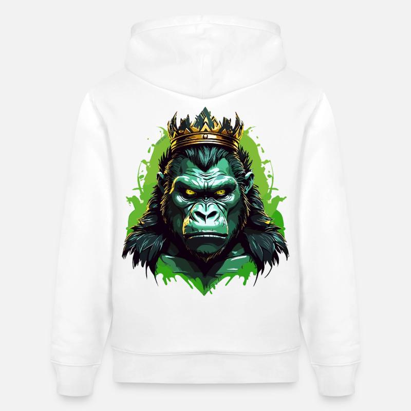 Gorille - Sweat à capuche bio CRUISER Stanley/Stella Unisexe - blanc