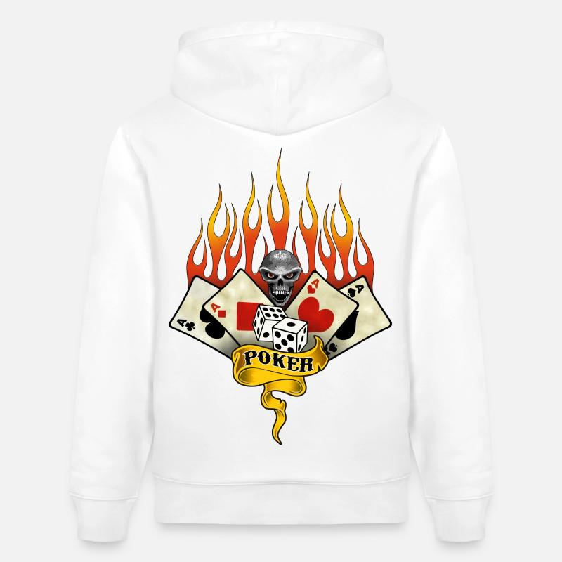 poker team design 2 - Sweat à capuche bio CRUISER Stanley/Stella Unisexe - blanc