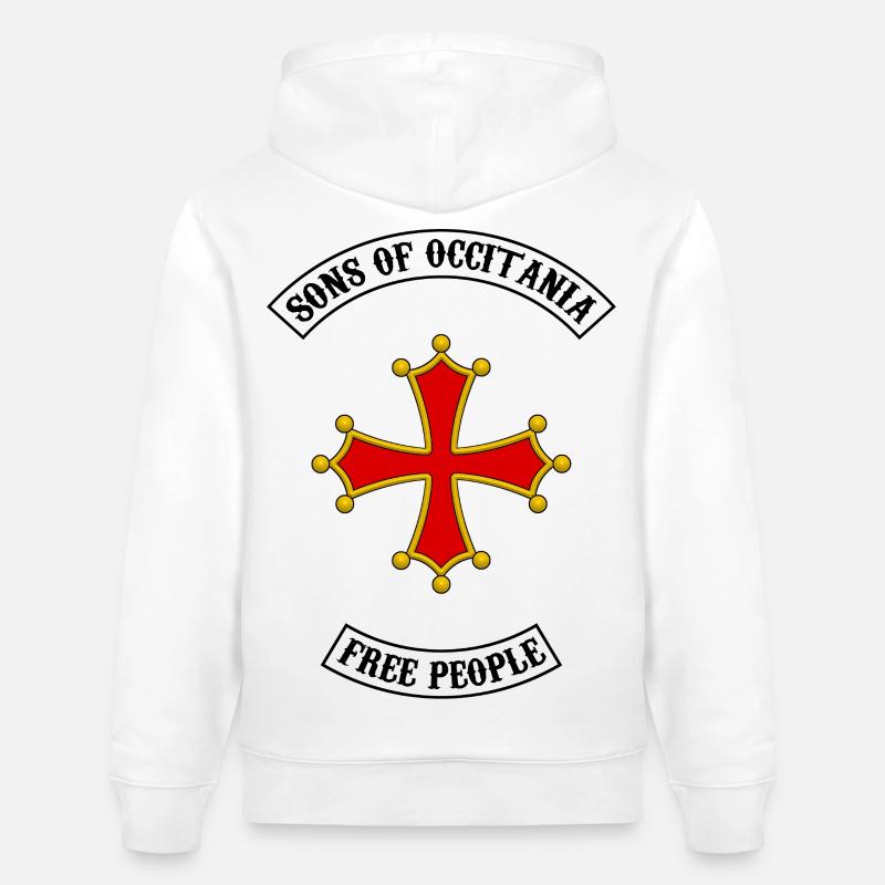 occitania Quer Biker-Design - Stanley/Stella Unisex Bio-Hoodie CRUISER  - Weiß