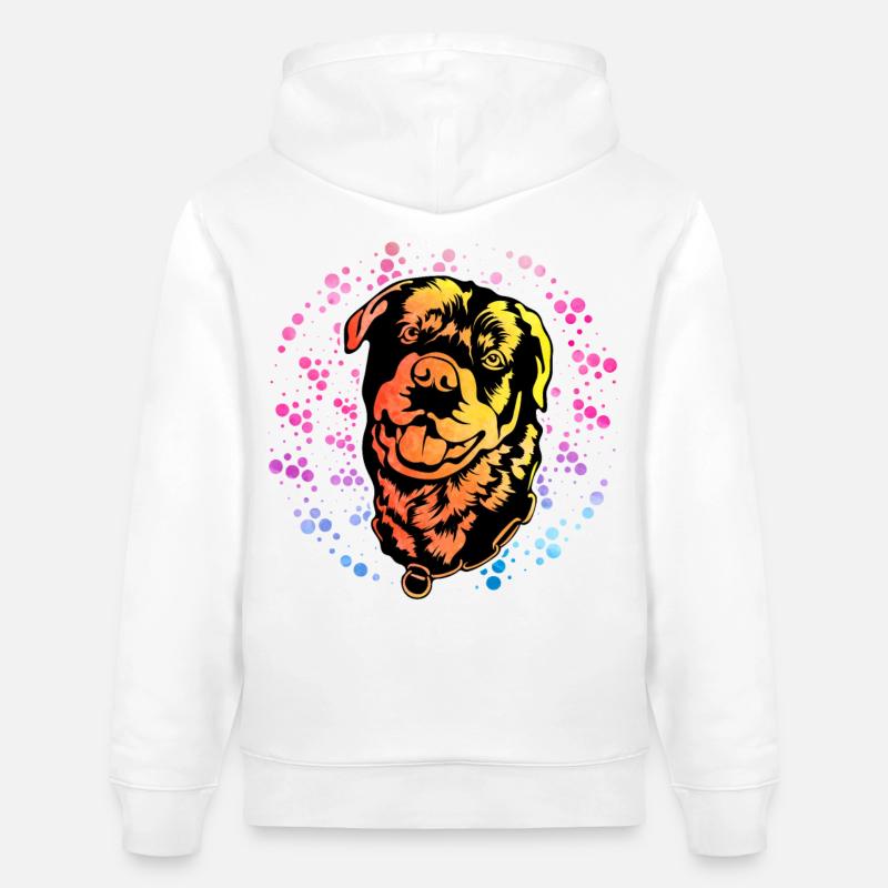 Rottweiler Rétro - Sweat à capuche bio CRUISER Stanley/Stella Unisexe - blanc