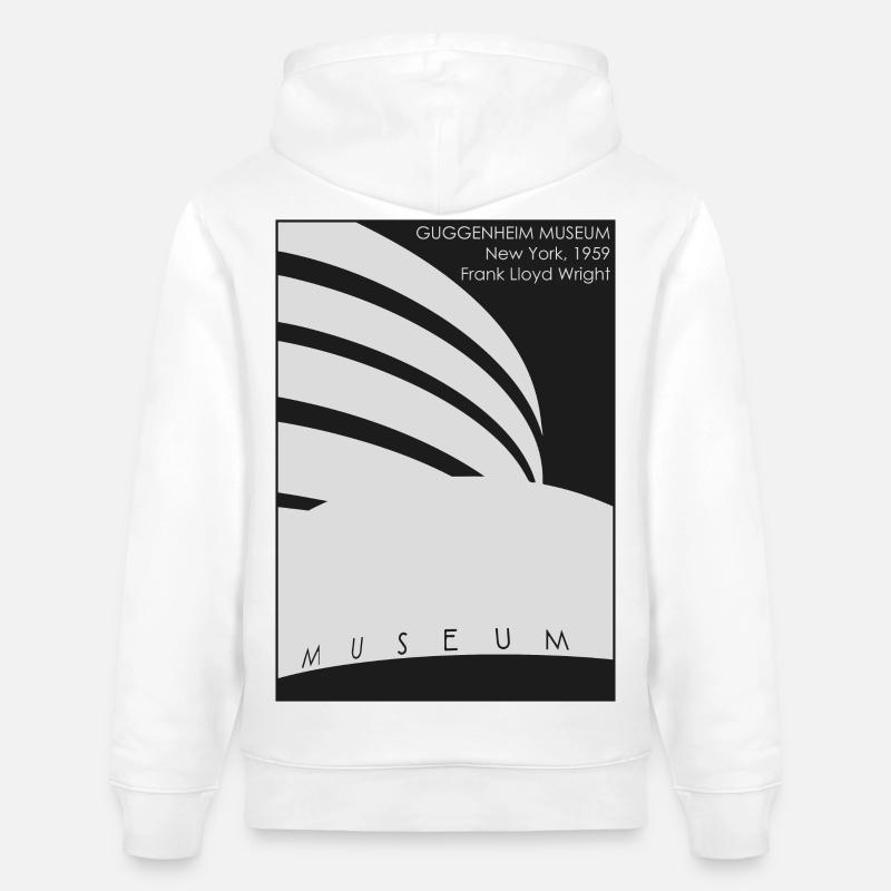 Architecture moderne: Musée Guggenheim - Sweat à capuche bio CRUISER Stanley/Stella Unisexe - blanc