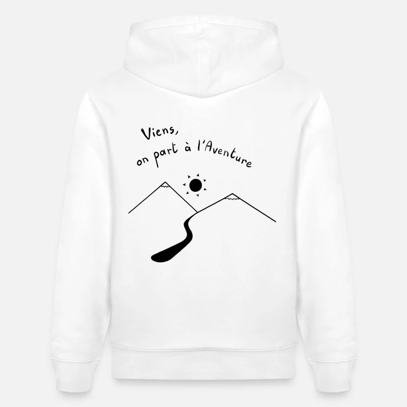 Viens, on part à l'Aventure - Sweat à capuche bio CRUISER Stanley/Stella Unisexe - blanc